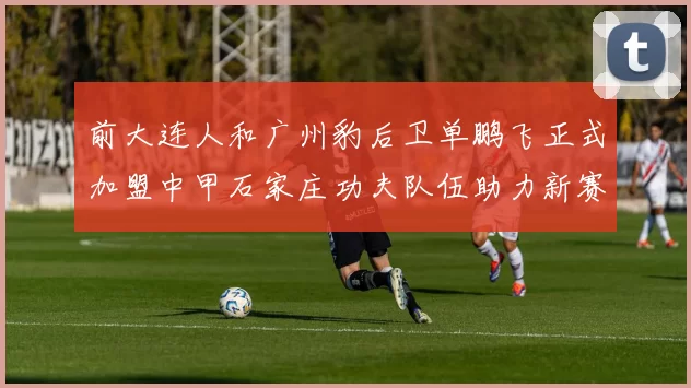 前大连人和广州豹后卫单鹏飞正式加盟中甲石家庄功夫队伍助力新赛季